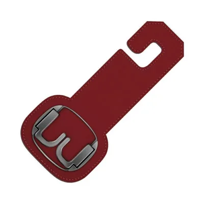Gancho para reposacabezas de coche plegable, colgador trasero de asiento de metal multifunción, gancho oculto para bolso, compra - Rojo