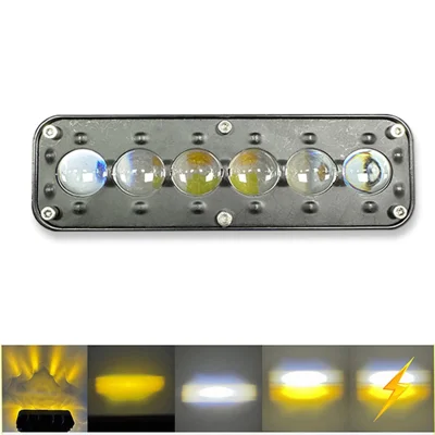 6-LED Car Work Light 26W 5200LM Yellow and White Light Auxiliary Driving Lamp for Motorcycle Truck ATV