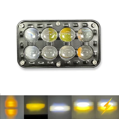 8-LED Car Work Light 26W 5200LM Yellow and White Light Auxiliary Driving Lamp for Motorcycle Truck ATV