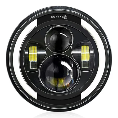 3rd Gen 7 Inch H4 Car LED Headlight Angel Eye Round DRL Turn Signal Lamp for Jeep Wrangler Off-road