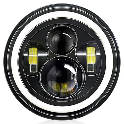4th Gen 7 Inch H4 Car LED Headlight Angel Eye Round DRL Turn Signal Lamp for Jeep Wrangler Off-road
