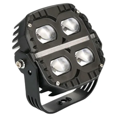 Projecteur LED étanche IP67 65 W 12000 lm lumière jaune et blanche avec feu de circulation ambré - Noir