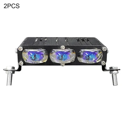 2 pièces de projecteur à 3 LED 12000 lm 40 W, projecteur pour moto, voiture, VTT, lumière étanche IP67 - Noir