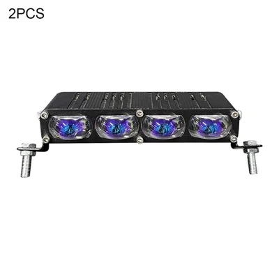 2 pièces de projecteur à 4 LEDs 12000LM 50W, projecteur pour moto, voiture, VTT, lumière étanche IP67 - Noir