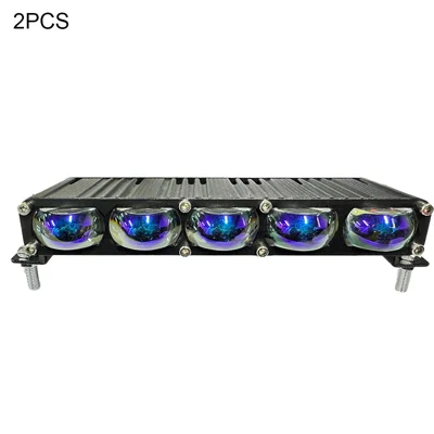 2 pièces de projecteur 5 LEDs 12000LM 60W, projecteur pour moto, voiture, VTT, lumière étanche IP67 - Noir
