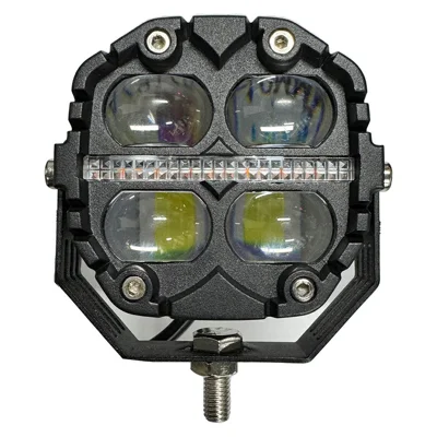 12000LM 65W LED Car Auxiliary Light Yellow White Driving Light with Flowing Amber Warning for Motorcycle SUV ATV - Black