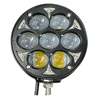 60W Car LED Spotlight Yellow and White Dual Color Auxiliary Driving Lamp for Motorcycle ATV Off-Road