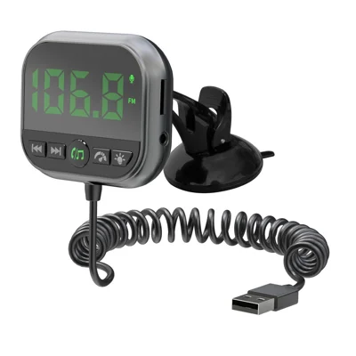 C80 6-in-1 Car HUD Display Bluetooth-compatible 5.3 FM Transmitter Speed Monitor TF Card Car Audio Adapter Receiver for Dashboard