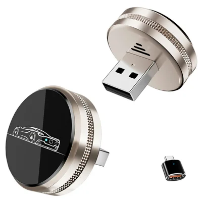 Adaptador M73 4-em-1 Mini Sem Fios para CarPlay, Conversão de Cabo para Sem Fios, CarPlay, Android Auto, AirPlay, Miracast, Dongle Automóvel