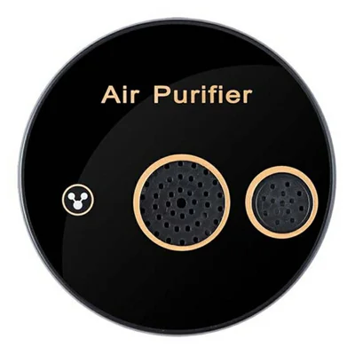 Purificador de Ar com Plasma e Íons Negativos com Alimentação USB, Purificação de 360°, 5 W, Baixo Ruído para Carro, Casa de Banho e Cozinha - Preto