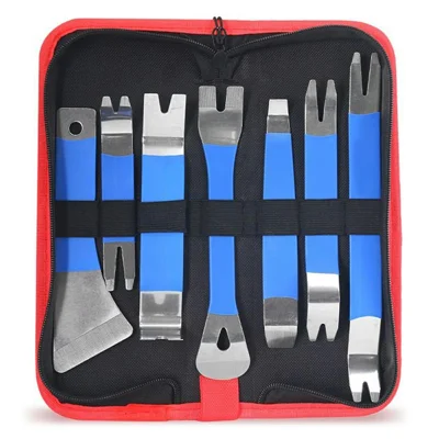 Set di 7 pezzi di cacciavite in acciaio inossidabile, set di cacciaviti multi-dimensione per la rimozione di guarnizioni auto, cacciaviti per la rimozione di pannelli porta auto e cruscotto - Blu