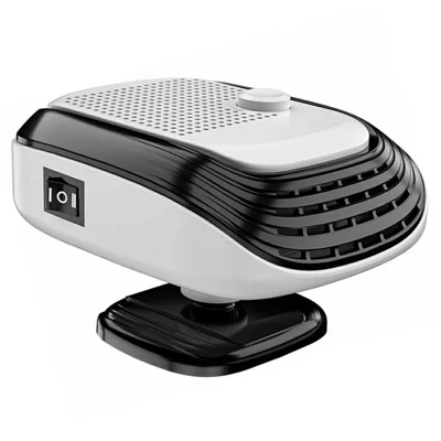 Ventola Riscaldatore Auto 2 in 1 24V 150W Base Ruotabile di 360 Gradi Sbrinamento Anticondensa per Parabrezza Auto Invernale - Bianco