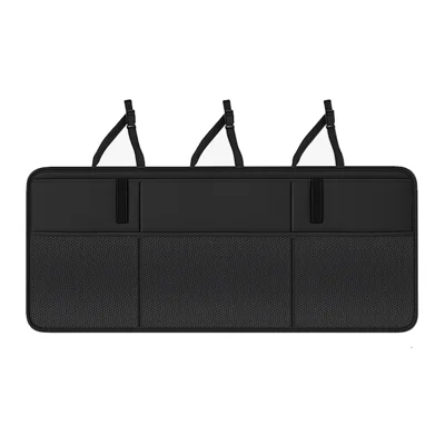 Bolsa de Almacenamiento Trasera para Asiento de Coche 100 x 40 cm, Bolsa Organizadora Impermeable de Tela Oxford con Múltiples Bolsillos - Negro