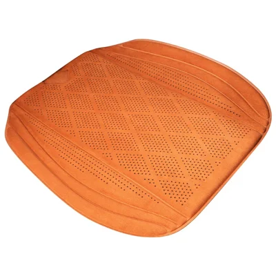 Cuscino per Sedile Auto in Suedé Forata Assorbente a Molla Morbido Traspirante Antiscivolo per Tutte le Stagioni - Arancione
