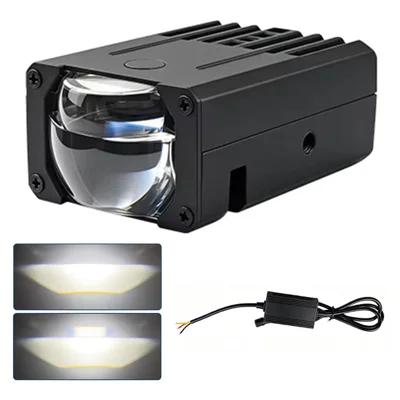 1 ud 45 W Faro Proyector LED Ojo de Ángel Faro Auxiliar de Luz Alta y Baja para Motocicleta Coche - Negro
