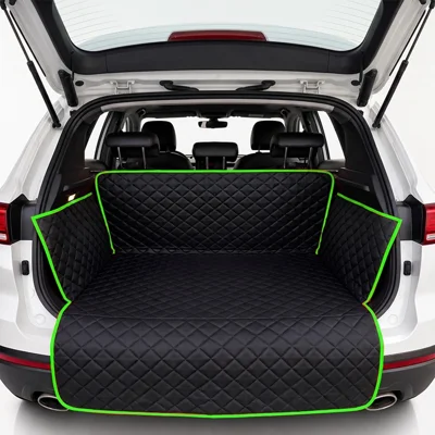 ST-0022 165 x 178 cm Haustiermatte Dreischichtige Oxford-Stoff + PP-Baumwolle Auto-Kofferraum-Schutzhülle – Grüne Kante