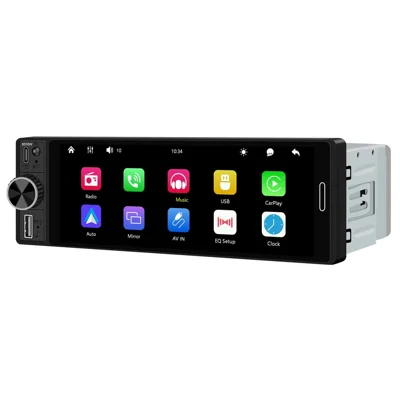 6510W 6.5 inch Single DIN Car Stereo Wireless CarPlay Bluetooth-compatible 5.2 FM Radio