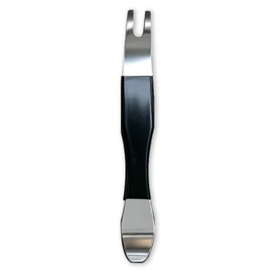 QILI Car Audio Installation Tool Dual Head Stainless Steel + PVC Non-slip Handle Pry Bar for Car Interior Removal - Black