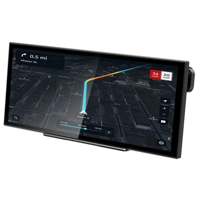 T63 12.3 Inch 4K Ultra HD Dual Lens CarPlay Screen Mirroring 1920x720 Resolution Dash Cam for Car - Black