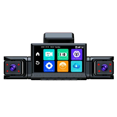E30 4G Dash Cam 2K Front Camera 1080P Quad Channel Remote Monitoring ADAS BSD Car DVR for Vehicle Recording - Black
