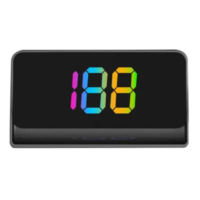 V9 HUD para Coche, Display Head Up, Velocímetro GPS, 5V / 2A, Proyector Digital de Velocidad de 7 Colores ABS + PC para Coches, Camiones, Bicicletas - Negro