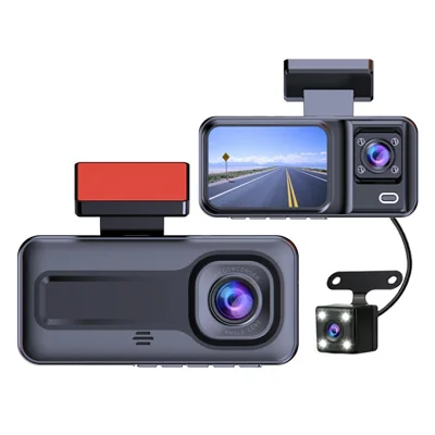 A98 WiFi 3-Kanal-Dashcam vorne hinten innen 1080P IR Nachtsicht 2,0 Zoll Bildschirm Loop-Aufnahme Auto-DVR