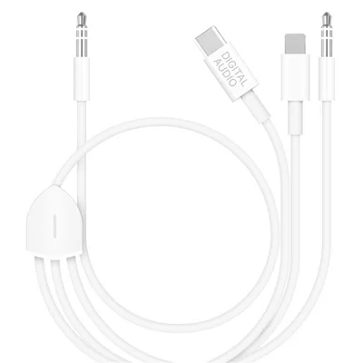 MH045S 3-in-1 Type-C / iP / 3.5mm Multifunction Car Audio Cable for iPhone 13 / Google Pixel 4 / Samsung Galaxy S20