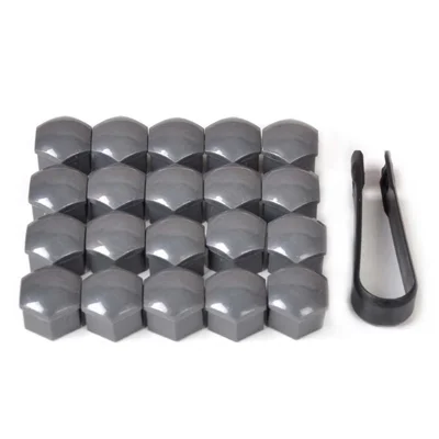 T98 20 Pezzi Coperchio Vite Ruota per Tesla Model 3 / X / S, Coppia Dadi Bulloni, Set Coperchi Antipolvere e Antiruggine per Pneumatici - Grigio Lucido