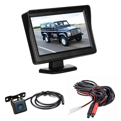 RH-302 Monitor de pantalla LCD TFT de 4,3 pulgadas con cámara de visión trasera cuadrada HD y kit de sistema de aparcamiento y marcha atrás