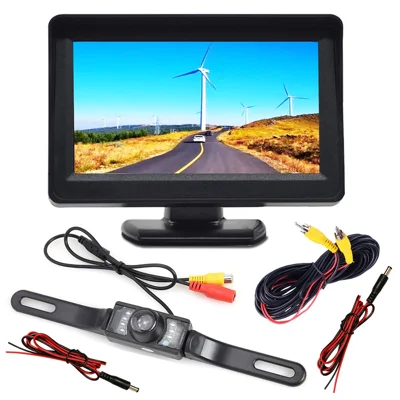 Monitor de coche con cámara de visión trasera RH-309 de 4,3 pulgadas Kit del sistema de estacionamiento (Cable AV)