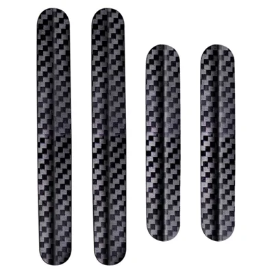 114 4Pcs / Set Car Door PC Anti-collision Strip Carbon Fiber Texture Vehicle Door Protection Sticker