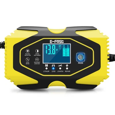Chargeur de batterie pour voiture et moto E-FAST zyx-J40 12V / 24V 7 étapes - Jaune / Prise EU