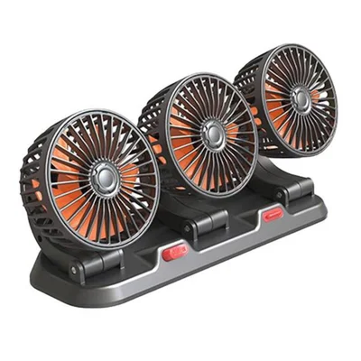 Ventilador de refrigeración para coche de verano F4310, con 3 cabezales, para el interior del vehículo - Enchufe de encendedor de cigarrillos de 24V