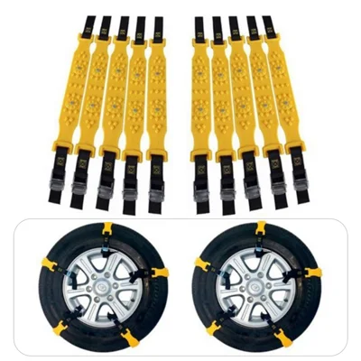 Chaînes à neige pour voiture R-1539 10Pcs en hiver, chaîne en TPU+acier anti-dérapante et large pour véhicule