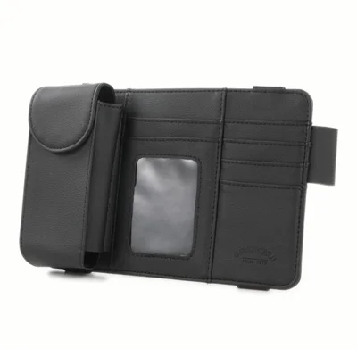 GOATHERD Borsa portatutto in pelle scamosciata per parasole auto Portadocumenti Portaocchiali - Nero