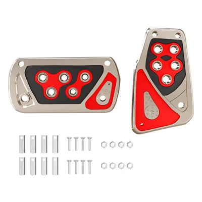 CARFU AC-529A Car Pedals Automatic Transmission ABS Anti-skid Accelerator Brake Pedals Set - Red
