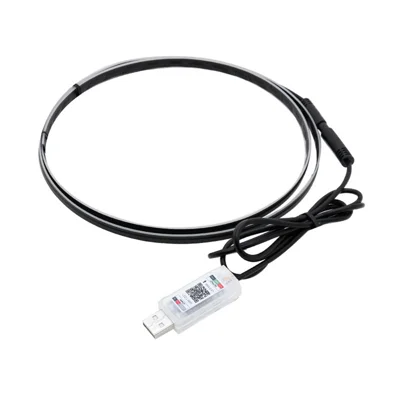 110cm RGB Fiber Optic Ambient Lights for Car Interior Decor, Multicolor Dual Control Strip Light