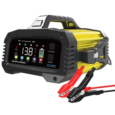 E-FAST TK-2500 25A Max Car Automatic Battery Charger for Lithium LiFePO4 AGM GEL Lead-Acid - EU Plug / Yellow