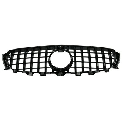 WINAUTO For W213 GT Model 2016-2019 Piano Black ABS Car Front Bumper Grille with Camera Hole