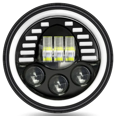 7-inch Car SUV Off-Road Motorcycle High Low Beam Light Halo Angel Eyes LED Round DRL Turn Signal Light