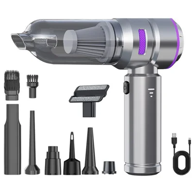 ST-6659 Brushless Motor Rechargeable Car Vacuum Cleaner Multifunction Handheld Car Home Cleaning Tool - Purple