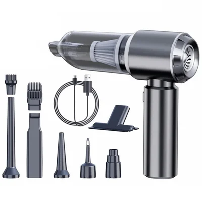 SUITU ST-6653Plus High Power Car Home Handheld Vacuum Cleaner Wireless Rechargeable Cleaning Tool - Silver+Grey