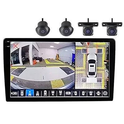R915C 10.36 дюймов 2K QLED 8+128 ГБ Android 15 беспроводная CarPlay GPS-магнитола с панорамной камерой 360 градусов — черный