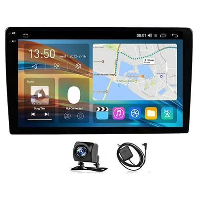 R916B 8+256GB 10,36 pollici 2K QLED Android 15 Wireless CarPlay 360 Gradi Panoramica GPS Autoradio con Telecamera Posteriore 1080P - Nero