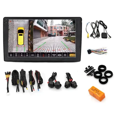 R916C 8+256 ГБ 10,36 дюйма 2K QLED Android 15 беспроводная CarPlay GPS-магнитола с панорамной камерой 360 градусов — черный