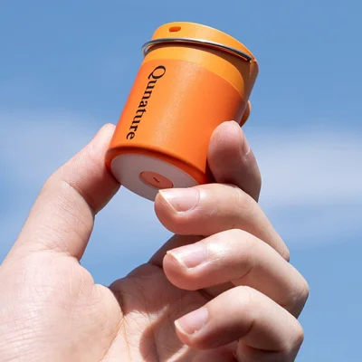 QUNATURE Outdoor Mini Electric Air Pump Magnetic Camping Hanging Lamp Swimming Ring Air Mattress Inflator - Orange
