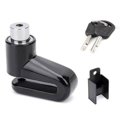 BENGGUO Bicycle Motorcycle Disc Brake Lock Portable Anti-Theft Device with Reminder Cable Security Protection - Black