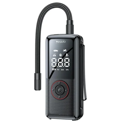 YESIDO VC17 Gonfiatore Wireless Multifunzione per Pneumatici Auto/Bicicletta/Palloni, Compressore d'Aria Portatile con Display LED
