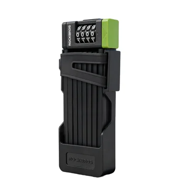 ROCKBROS 4 Digit Folding Lock for Bicycle Motorcycle Electric Bike Anti Theft Security Lock Riding Equipment - Black Green / One Size