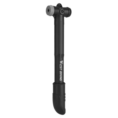 WEST BIKING YP0711205 Portable Bike Pump 100PSI High Pressure Mini Bicycle Pump Compatible with Schrader Valve/Presta Valve - Black